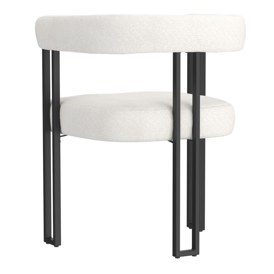 Scarlet Dining Chair, set of 2, in Ivory Boucle and Black