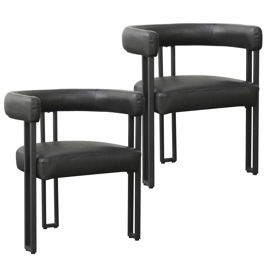Scarlet Dining Chair, set of 2, in Black PU