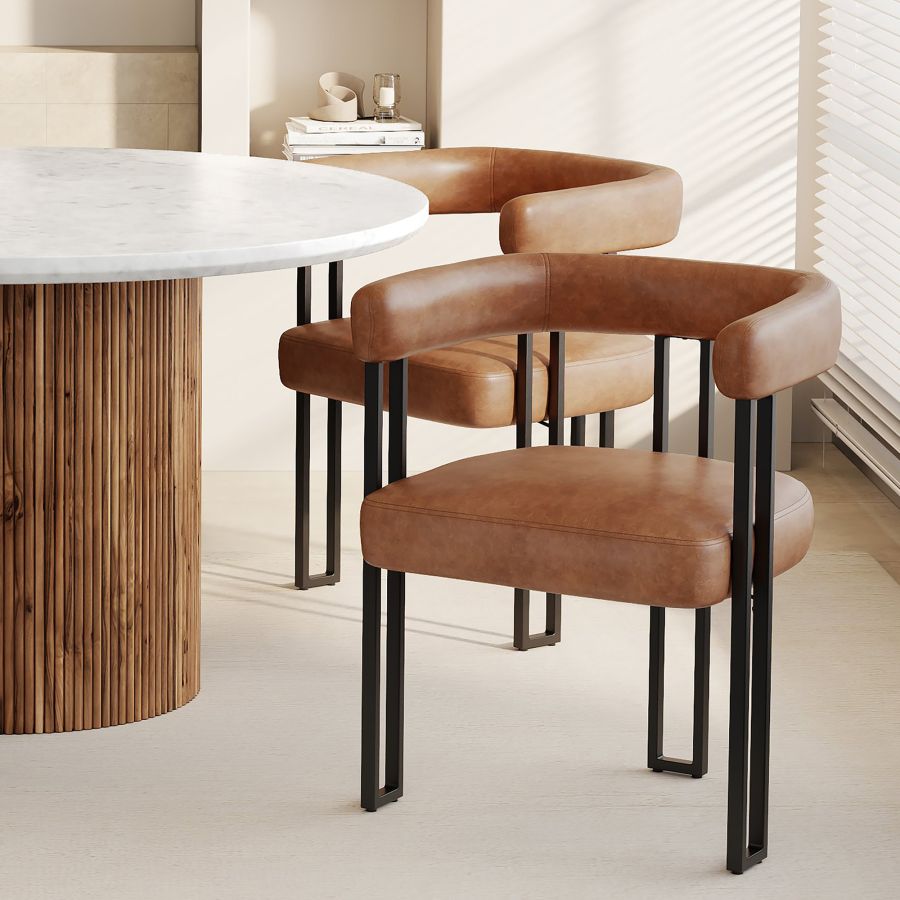 Scarlet Dining Chair, set of 2, in Saddle PU