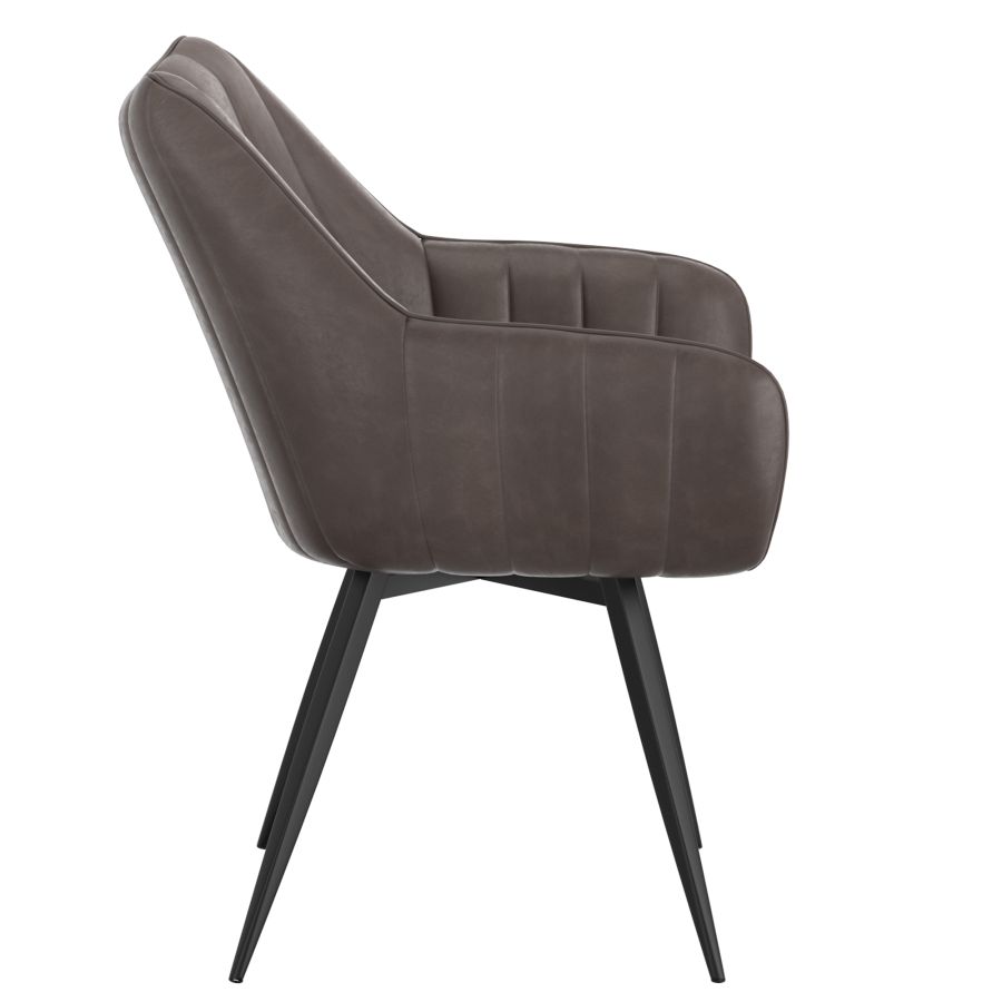 Talon Swivel Dining and Accent Chair, set of 2, in Charcoal and Black