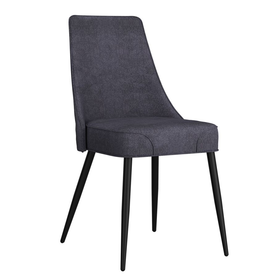 Koda Dining Chair, Fabric, set of 2, in Charcoal and Black