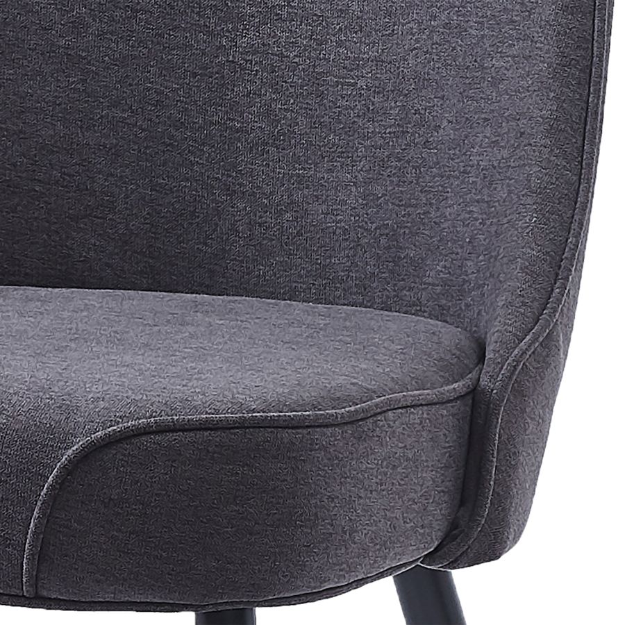 Koda Dining Chair, Fabric, set of 2, in Charcoal and Black