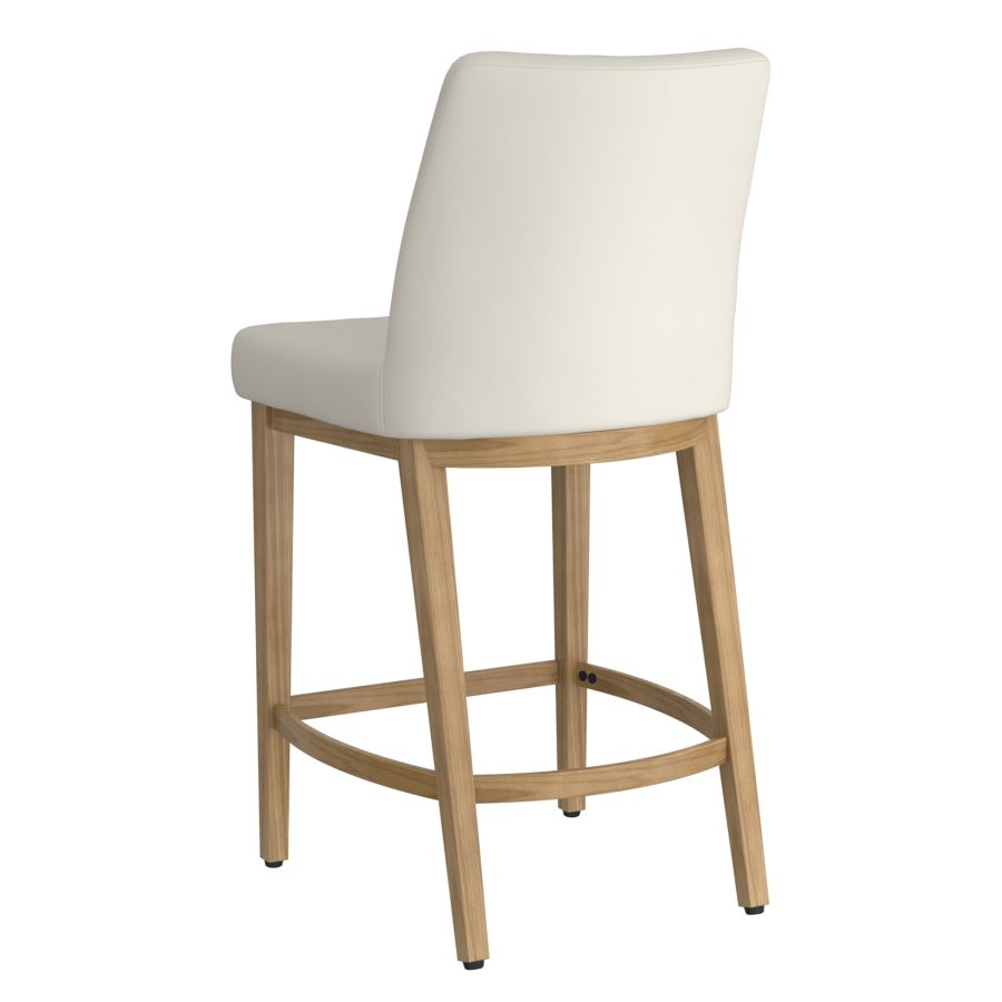 Jace 26" Counter Stool, set of 2, in Beige Fabric and Natural