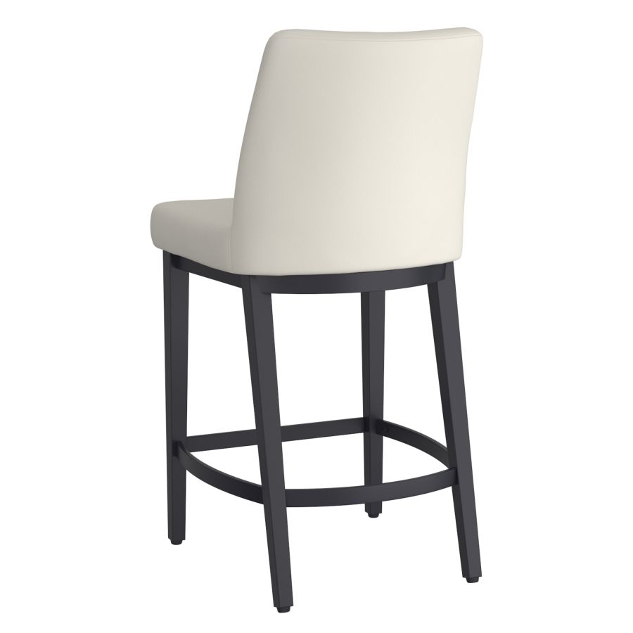 Jace 26" Counter Stool, set of 2, in Beige Faux Leather and Black