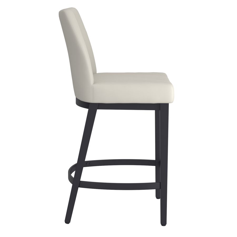 Jace 26" Counter Stool, set of 2, in Beige Faux Leather and Black