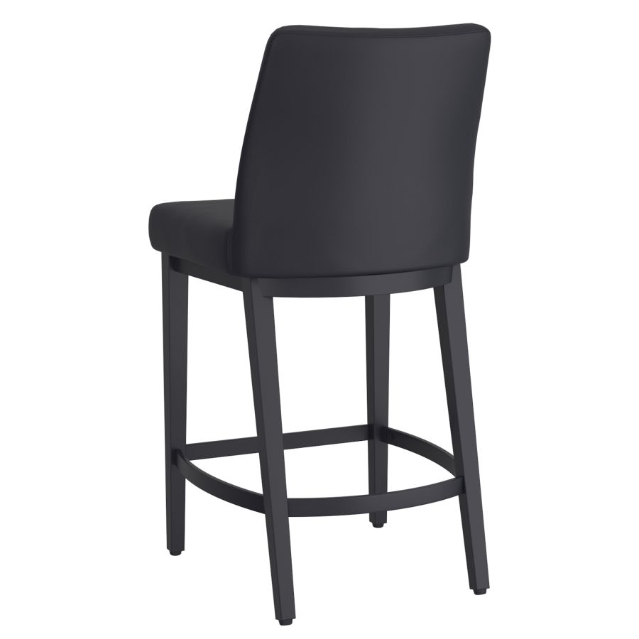 Jace 26" Counter Stool, set of 2, in Black Faux Leather and Black