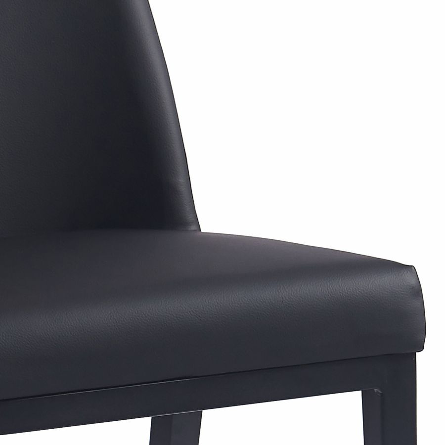 Jace 26" Counter Stool, set of 2, in Black Faux Leather and Black