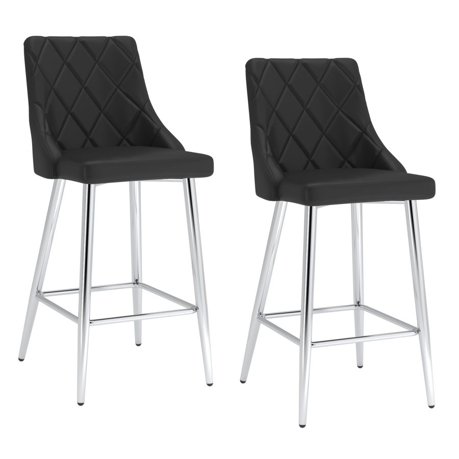 Devo 26" Counter Stool, set of 2, in Black