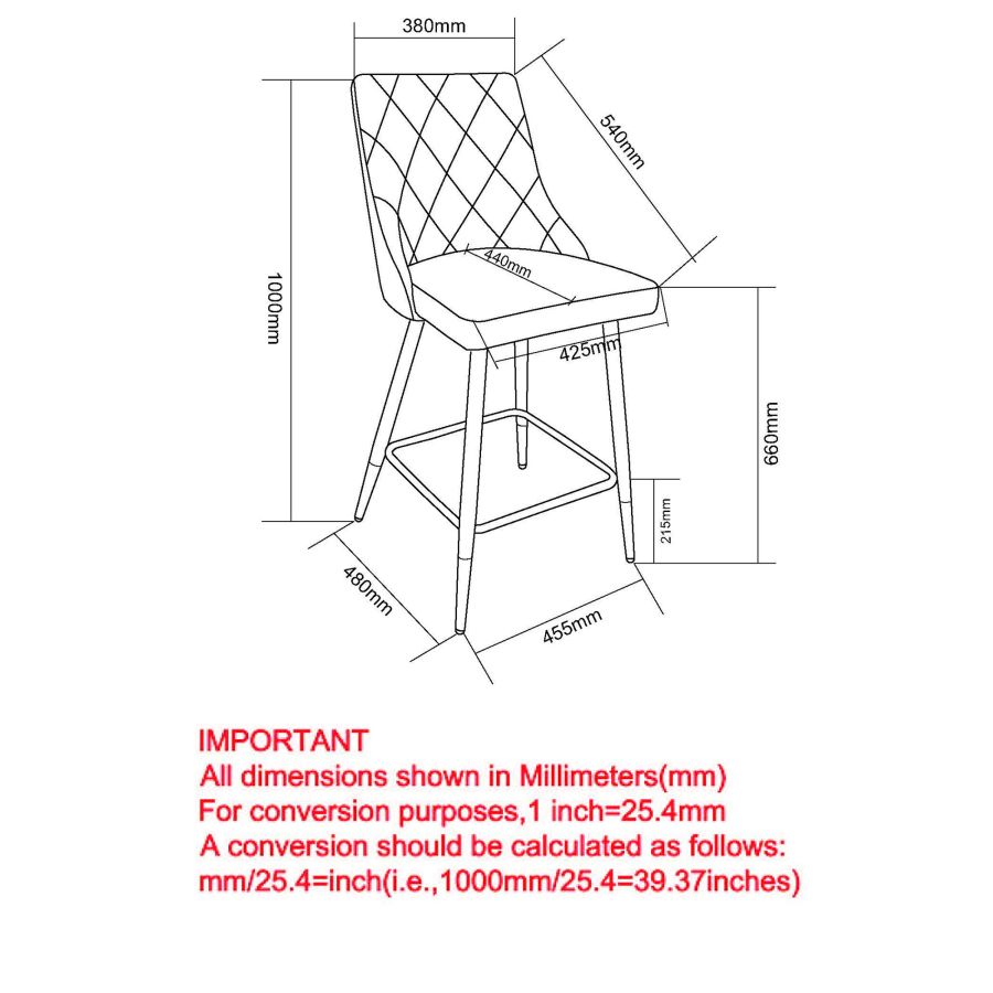 Devo 26" Counter Stool, set of 2, in Black