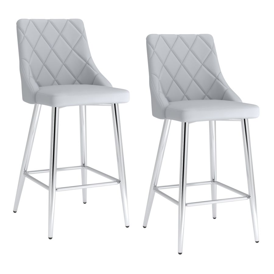 Devo 26" Counter Stool, set of 2, in Light Grey