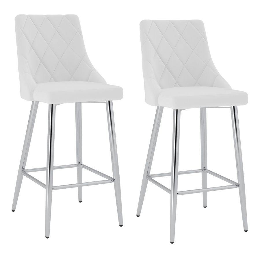 Devo 26" Counter Stool, set of 2, in White