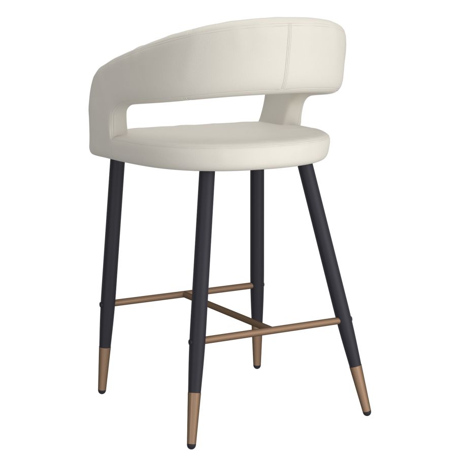 Crimson 26" Counter Stool, set of 2, in Beige and Black