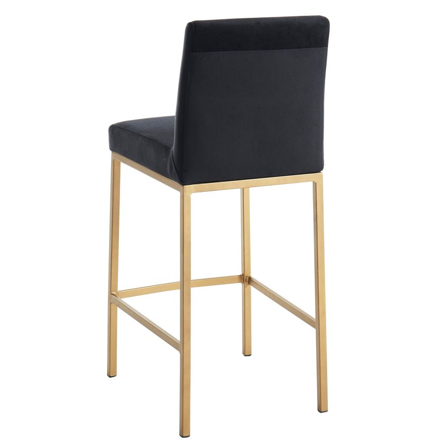 Diego 26" Counter Stool, set of 2, in Black and Aged Gold Leg