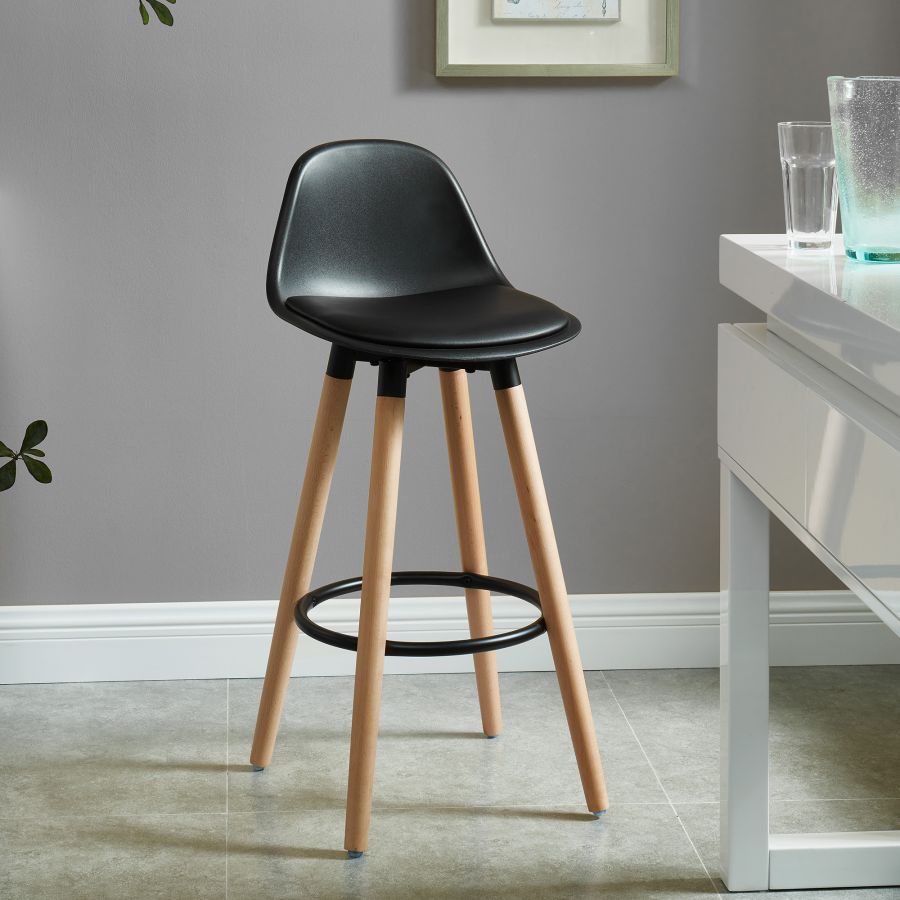 Diablo 26" Counter Stool, set of 2, in Black and Natural