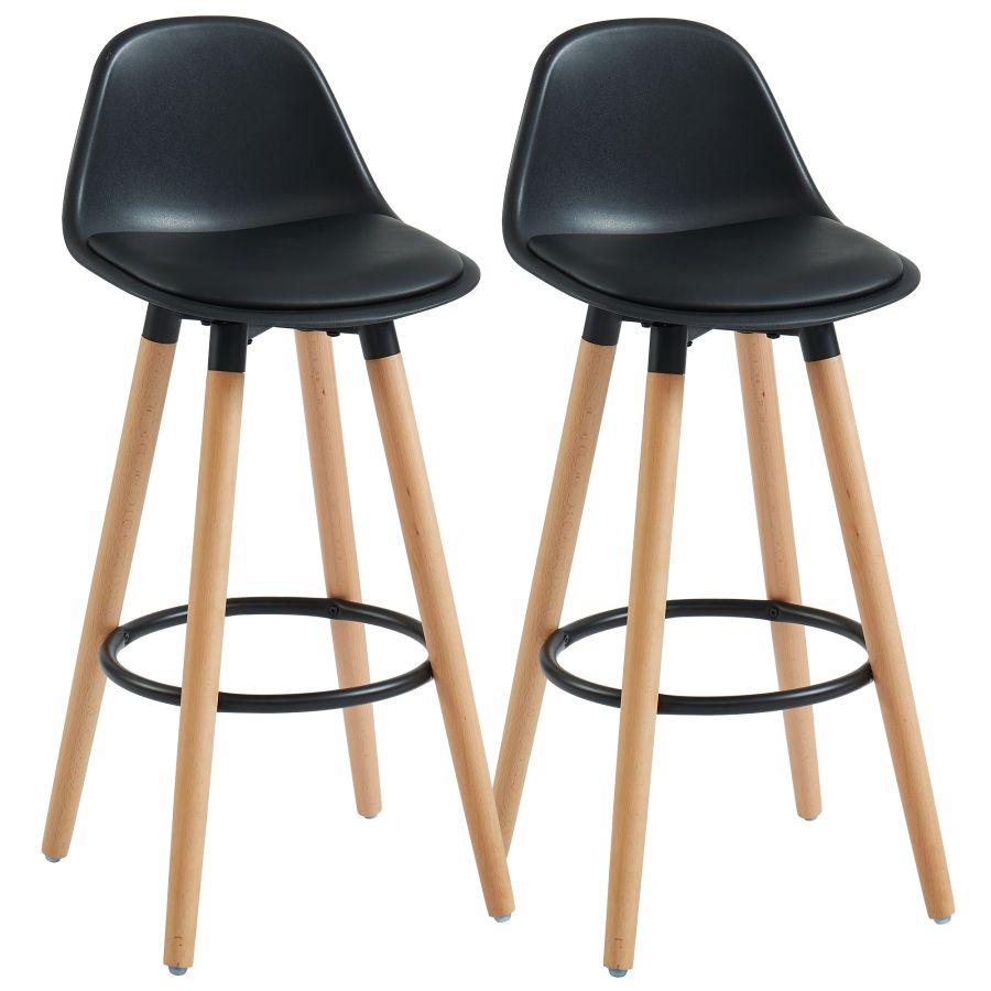 Diablo 26" Counter Stool, set of 2, in Black and Natural