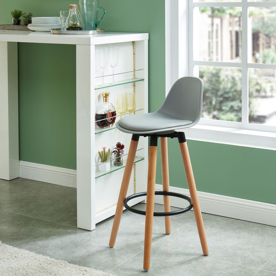 Diablo 26" Counter Stool, set of 2, in Grey and Natural