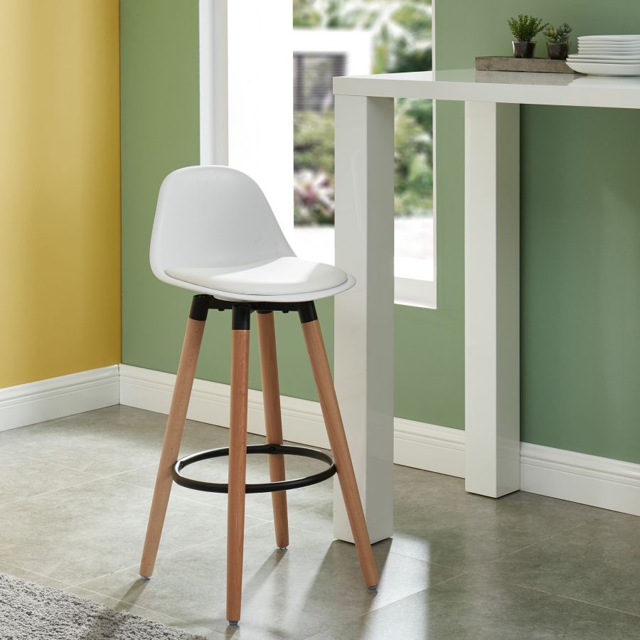 Diablo 26" Counter Stool, set of 2, in White and Natural