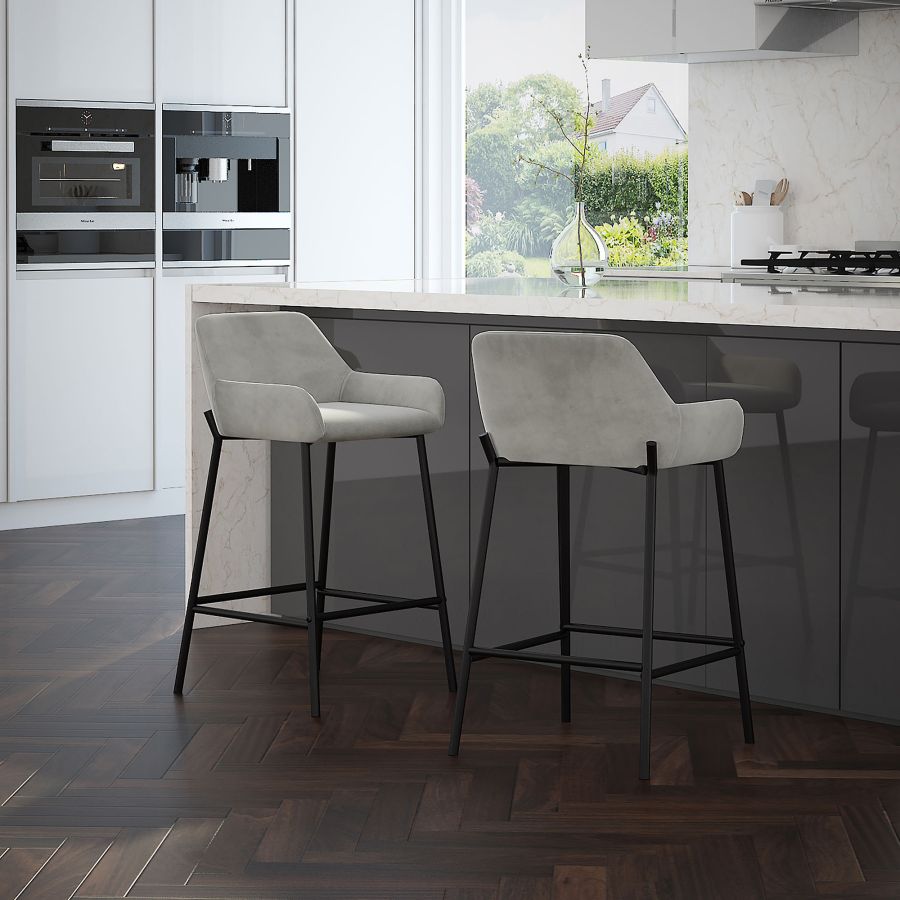 Baily 26" Counter Stool, set of 2, in Grey and Black