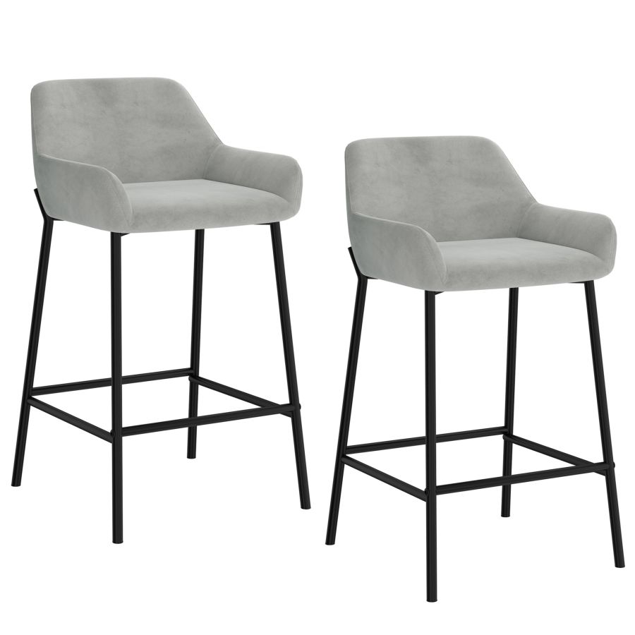 Baily 26" Counter Stool, set of 2, in Grey and Black