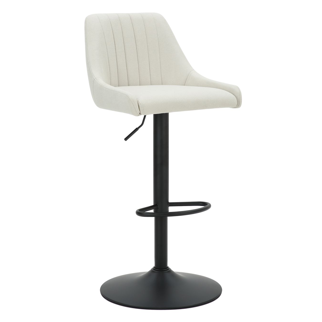 Kron Adjustable Height Air-Lift Swivel Stool, set of 2, in Beige Fabric