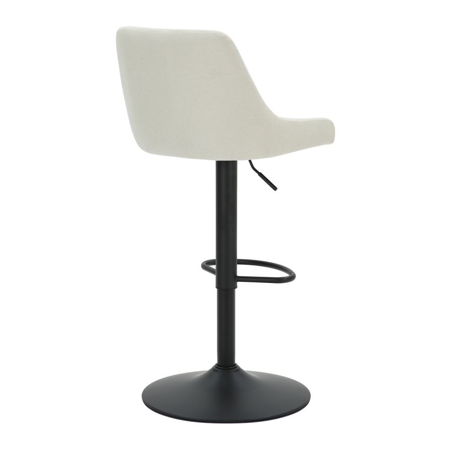 Kron Adjustable Height Air-Lift Swivel Stool, set of 2, in Beige Fabric