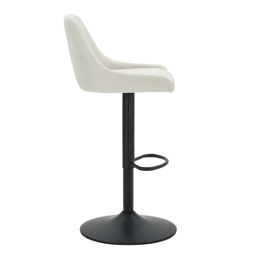 Kron Adjustable Height Air-Lift Swivel Stool, set of 2, in Beige Fabric