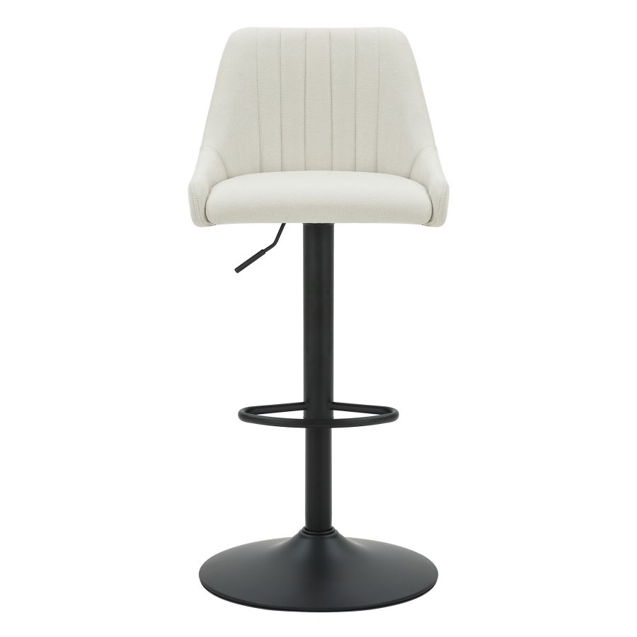 Kron Adjustable Height Air-Lift Swivel Stool, set of 2, in Beige Fabric