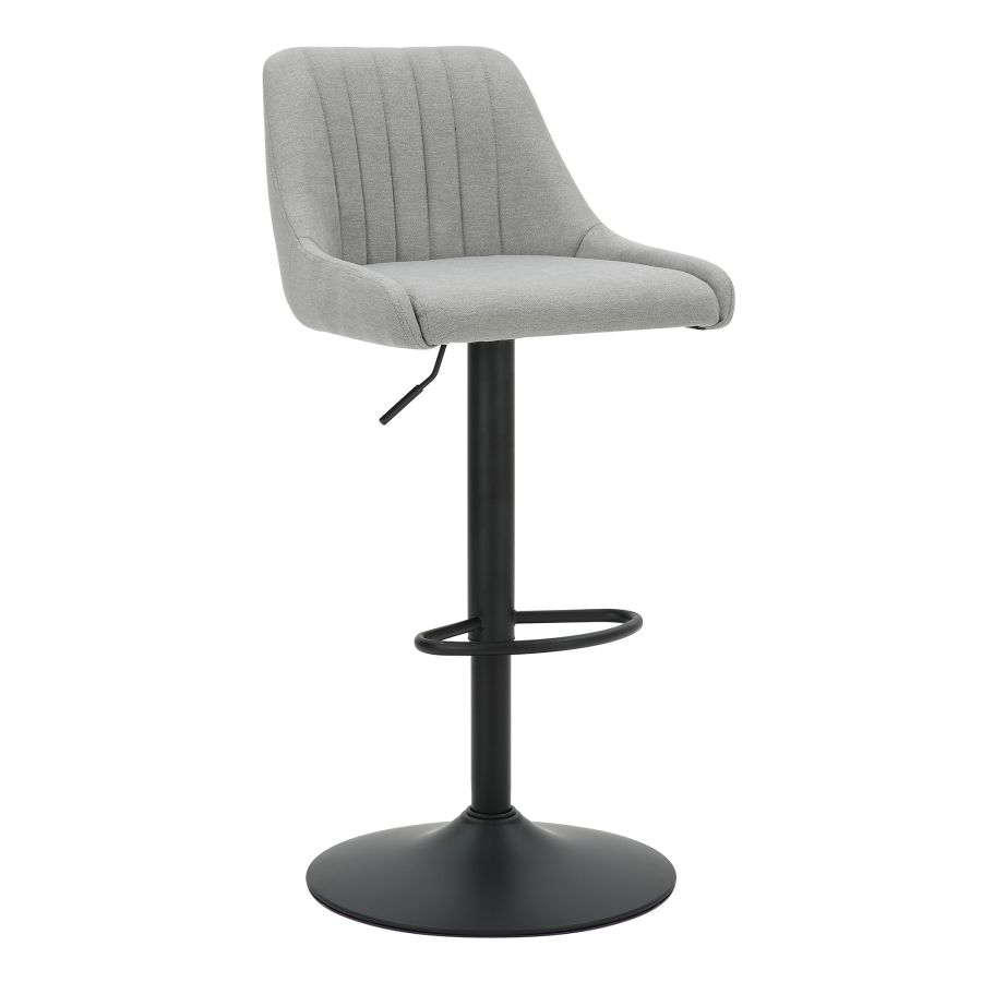 Kron Adjustable Height Air-Lift Swivel Stool, set of 2, in Grey Fabric