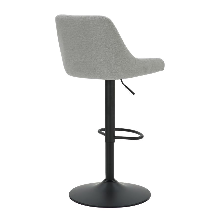 Kron Adjustable Height Air-Lift Swivel Stool, set of 2, in Grey Fabric