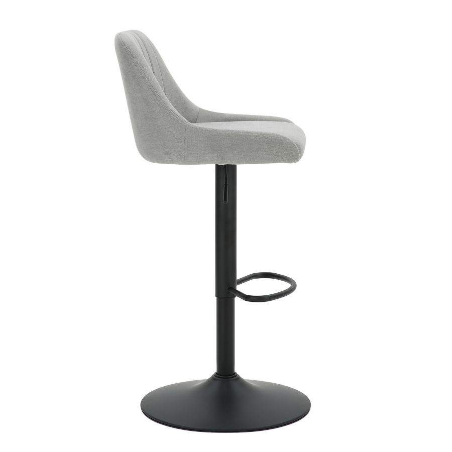 Kron Adjustable Height Air-Lift Swivel Stool, set of 2, in Grey Fabric