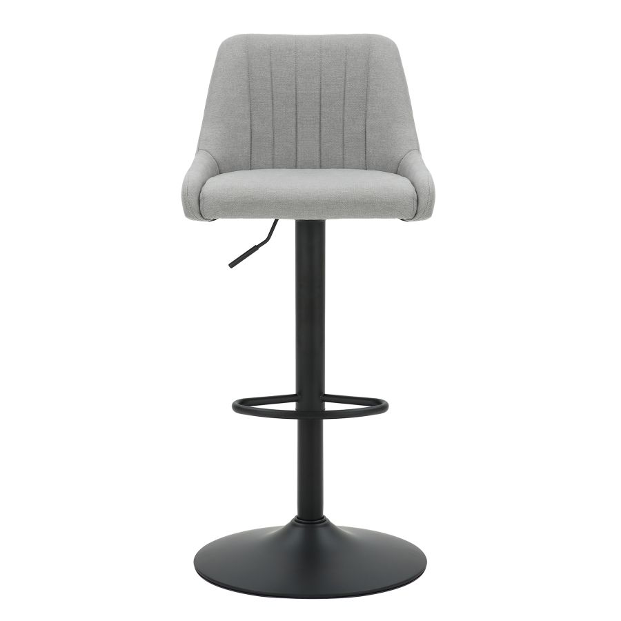 Kron Adjustable Height Air-Lift Swivel Stool, set of 2, in Grey Fabric