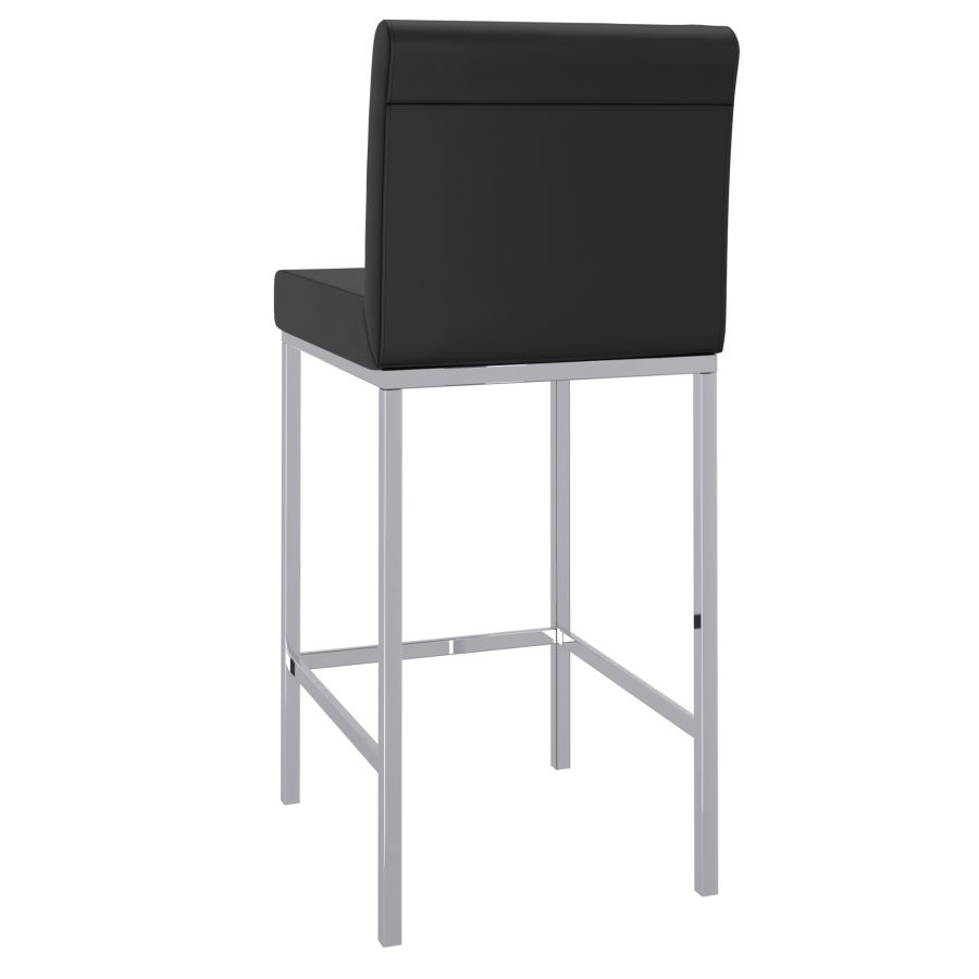 Porto 26" Counter Stool, set of 2, in Black and Chrome