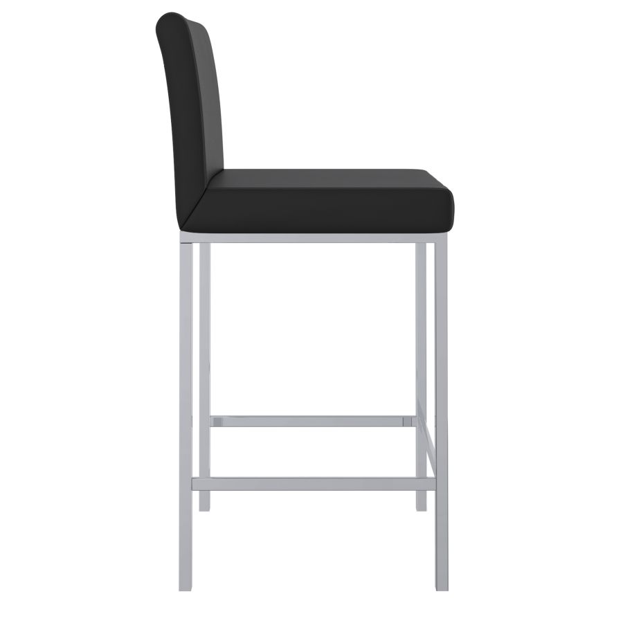 Porto 26" Counter Stool, set of 2, in Black and Chrome