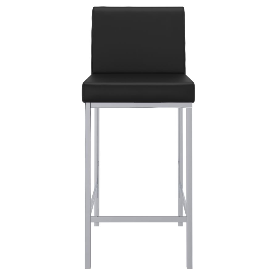 Porto 26" Counter Stool, set of 2, in Black and Chrome