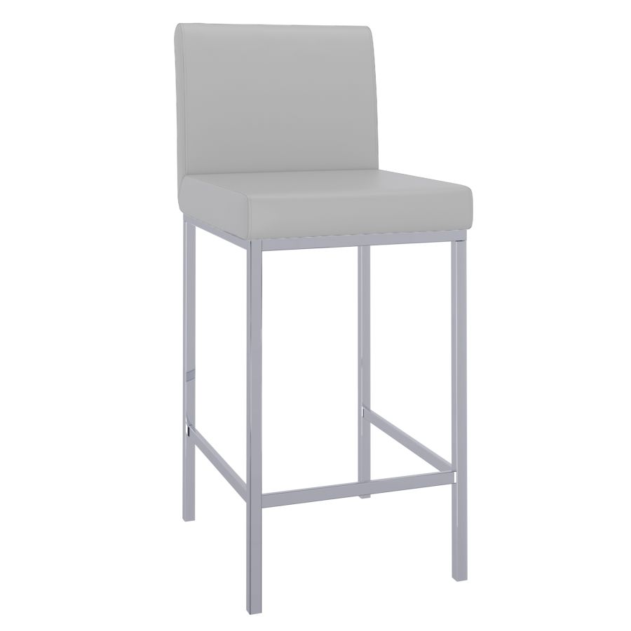 Porto 26" Counter Stool, set of 2, in Grey and Chrome