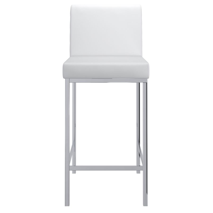 Porto 26" Counter Stool, set of 2, in White and Chrome