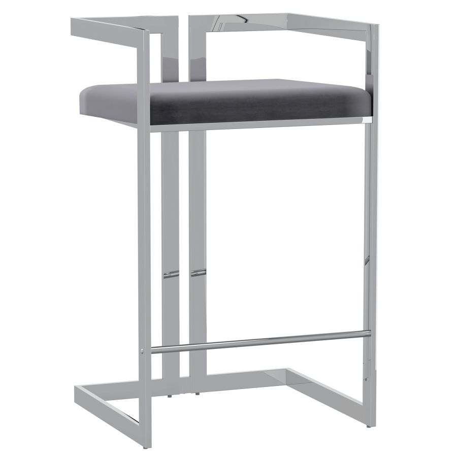 Cosmo 26" Counter Stool in Grey and Silver