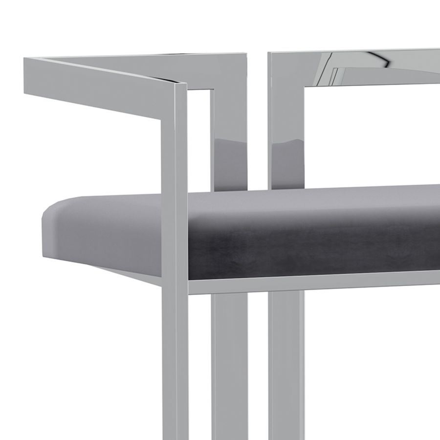 Cosmo 26" Counter Stool in Grey and Silver