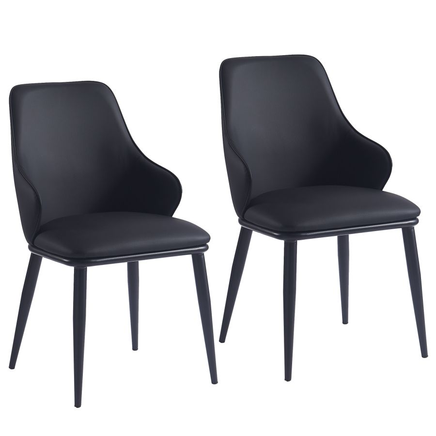 Godiva/Kash 5pc Dining Set in Grey with Black Chair