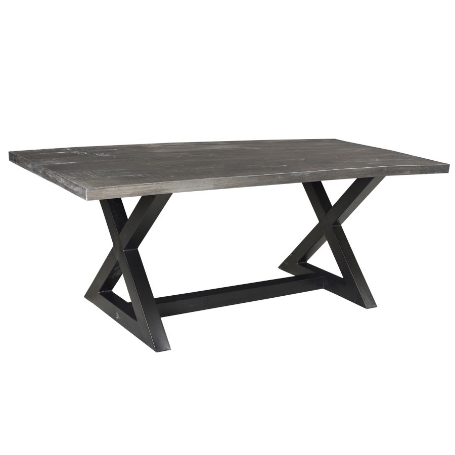 Zax/Scarlet 7pc Dining Set - Grey Table with Black Chair