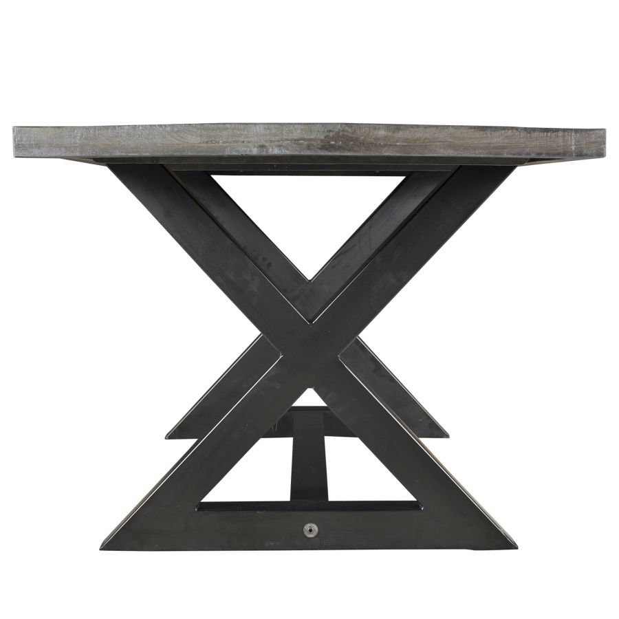 Zax/Scarlet 7pc Dining Set - Grey Table with Black Chair