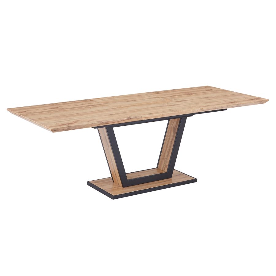 Forna/Cortez 7pc Dining Set in Natural Table with Black Chair