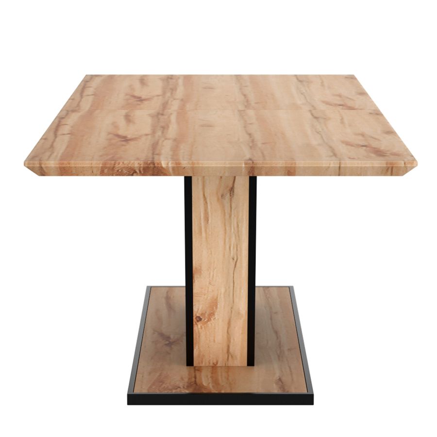 Forna/Cortez 7pc Dining Set in Natural Table with Black Chair