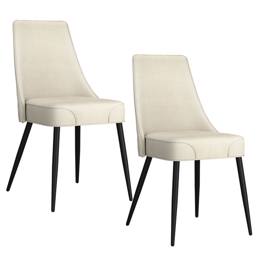 Stark/Koda 7pc Dining Set in Walnut Table with Beige Chair
