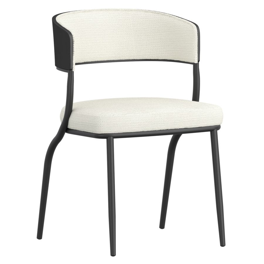 Jilsa/Kazan 5pc Dining Set - Black Table with Ivory & Black Chair