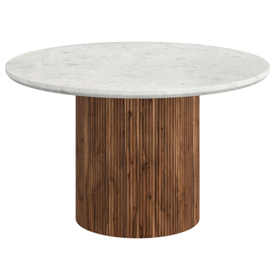 Jilsa/Scarlet 5pc Dining Set - Walnut Table with Saddle Chair