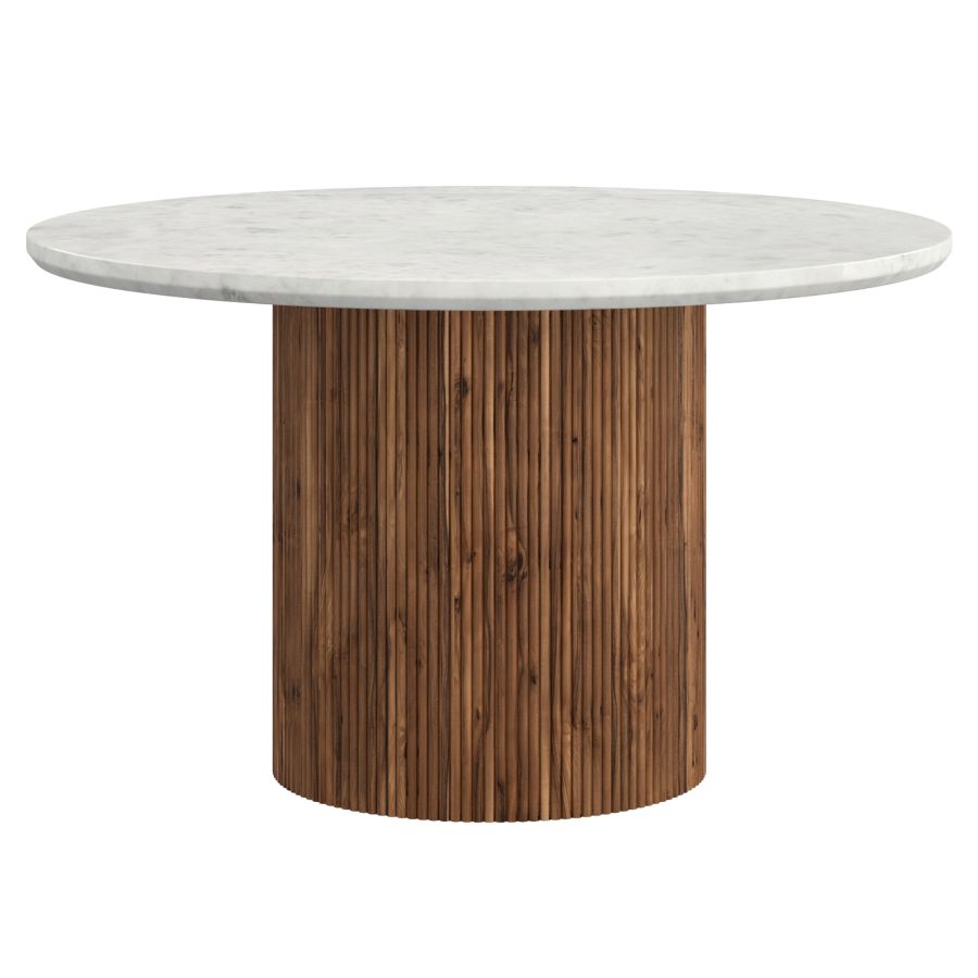 Jilsa/Scarlet 5pc Dining Set - Walnut Table with Saddle Chair