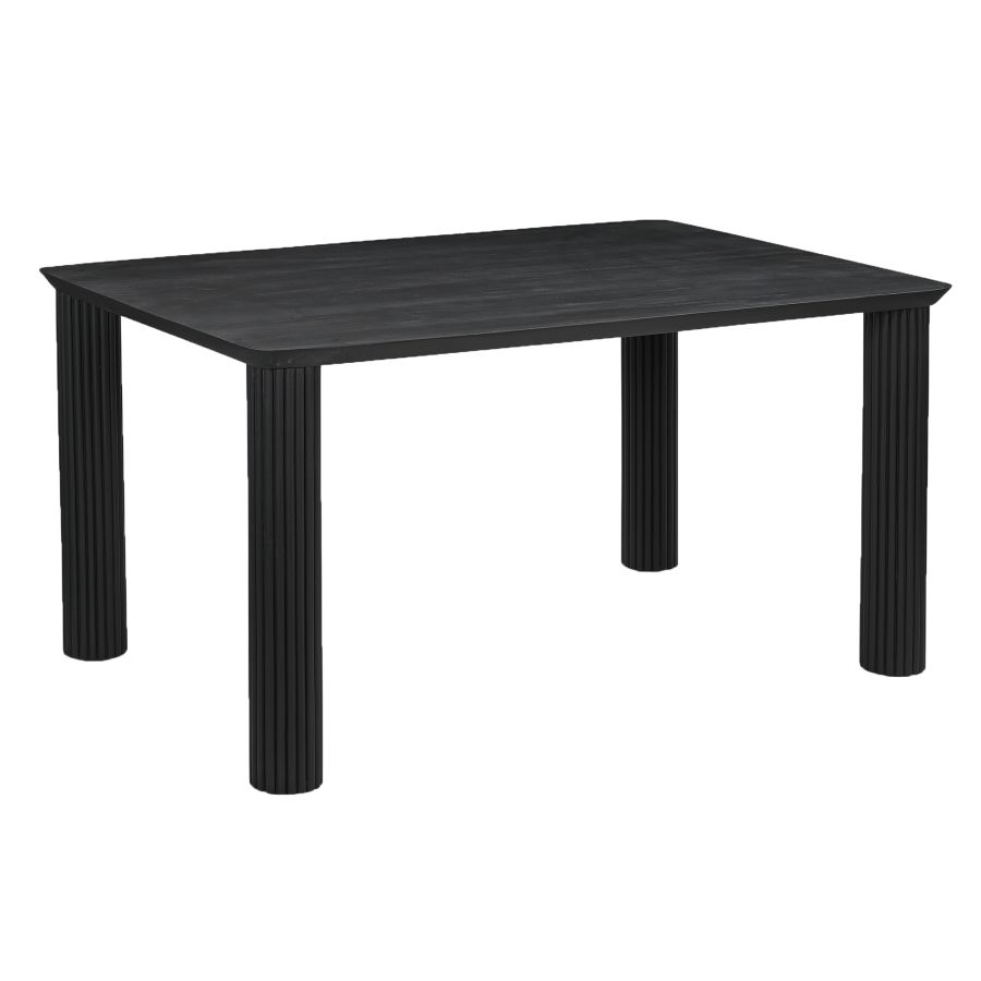 Sangra/Kash 7pc Dining Set - Black Table with Saddle Chair