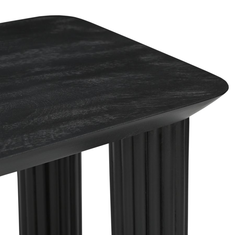 Sangra/Kazan 6pc Dining Set - Black Table and Bench with Dark Beige Chair