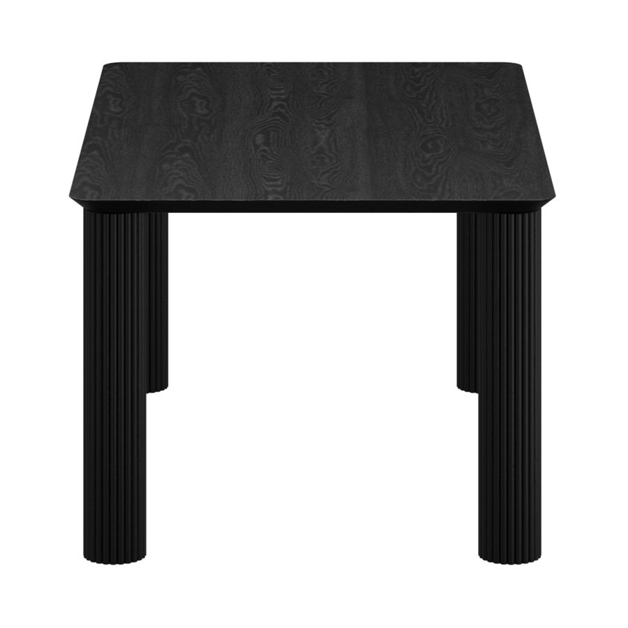 Sangra/Kazan 6pc Dining Set - Black Table and Bench with Dark Beige Chair